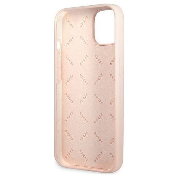 Case IPHONE 13 Guess Hardcase Silicone Triangle (GUHCP13MSLTGP) pink 3666339041007