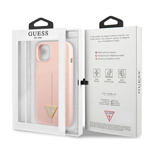 Case IPHONE 13 Guess Hardcase Silicone Triangle (GUHCP13MSLTGP) pink 3666339041007