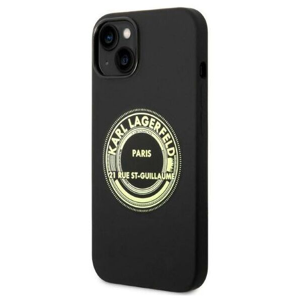 Original Case IPHONE 14 PLUS Karl Lagerfeld Hardcase Silicone RSG (KLHCP14MSRSGRCK) black 3666339085810
