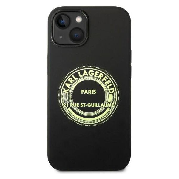 Original Case IPHONE 14 PLUS Karl Lagerfeld Hardcase Silicone RSG (KLHCP14MSRSGRCK) black 3666339085810