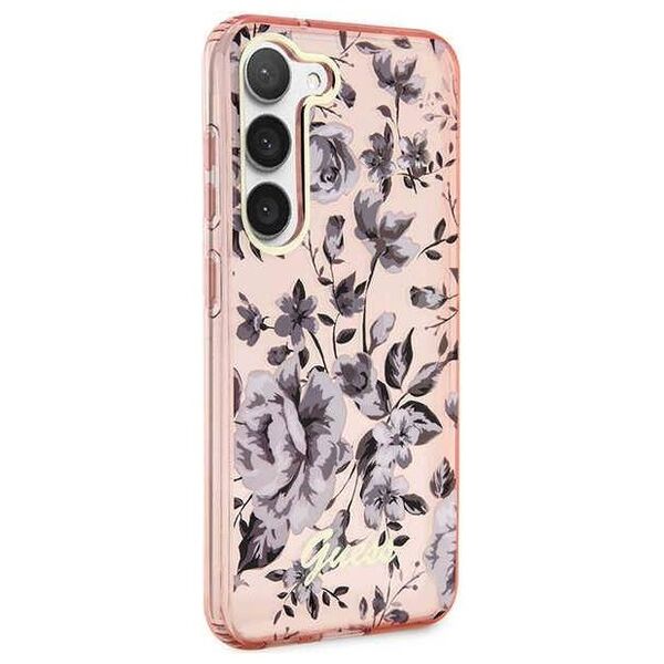 Original Case SAMSUNG GALAXY S23+ Guess Flower Collection (GUHCS23MHCFWSP) pink 3666339117238