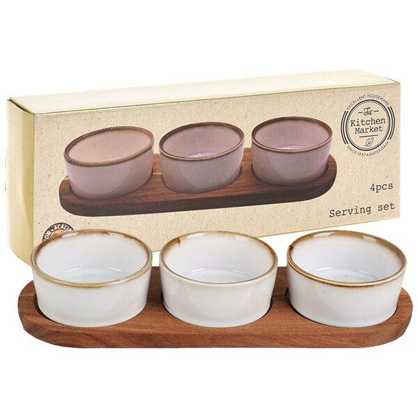 Σετ σερβιρίσματος Excellent Houseware με 3 μπολ και δίσκο
