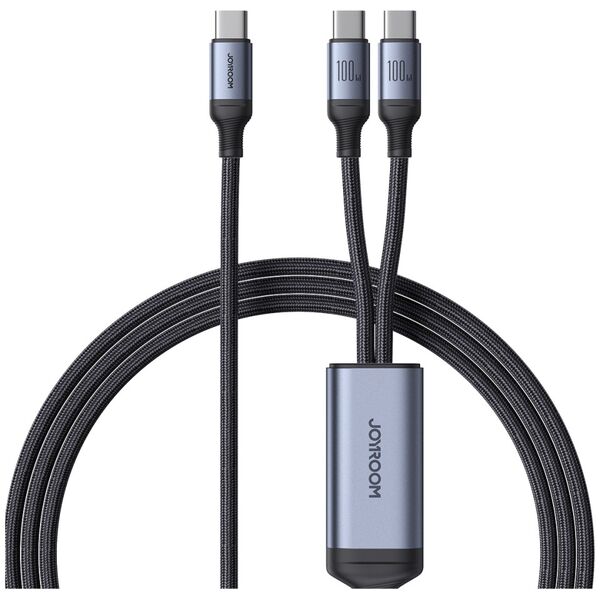 JoyRoom Type-C to 2x Type-C cable, Fast Charging, 100W, 1.5m - JoyRoom Speedy Series (SA21-1T2) - Black 6941237100764 έως 12 άτοκες Δόσεις