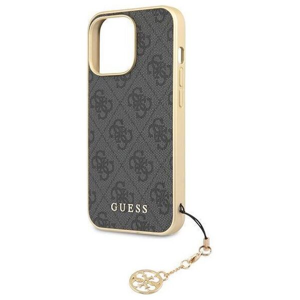 Original Case APPLE IPHONE 15 PRO Guess Hardcase 4G Charms Collection (GUHCP15LGF4GGR) gray 3666339171681