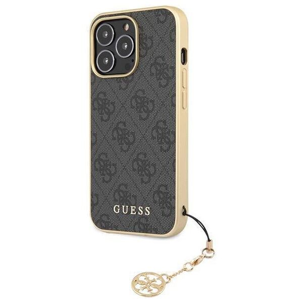 Original Case APPLE IPHONE 15 PRO Guess Hardcase 4G Charms Collection (GUHCP15LGF4GGR) gray 3666339171681