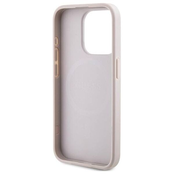 Original Case IPHONE 14 PRO Guess Hardcase 4G Collection Leather Metal Logo MagSafe (GUHMP14LG4GFRP) pink 3666339226725