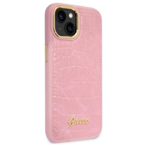 Original Case IPHONE 14 Guess Croco Collection (GUHCP14SHGCRHP) pink 3666339082925