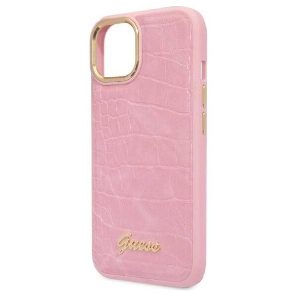 Original Case IPHONE 14 Guess Croco Collection (GUHCP14SHGCRHP) pink 3666339082925