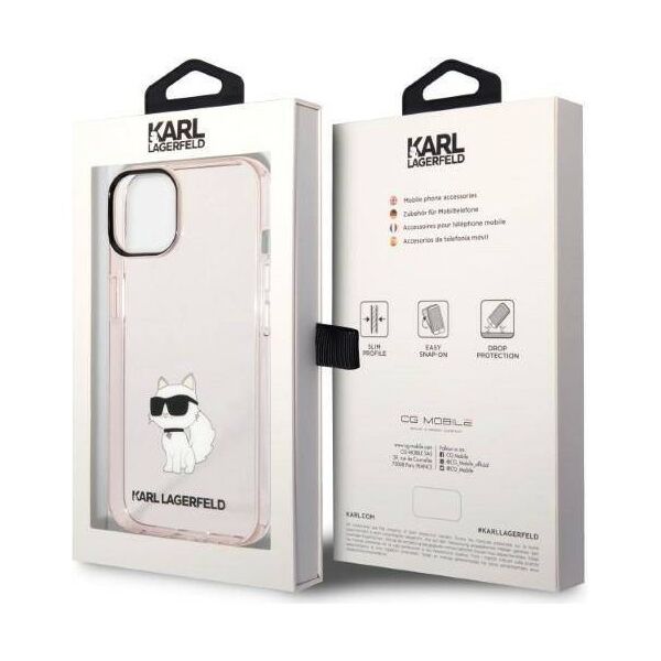 Original Case IPHONE 14 PLUS Karl Lagerfeld Hardcase Ikonik Choupette (KLHCP14MHNCHTCP) pink 3666339087173