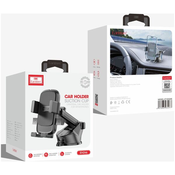Stand for car Earldom ET-EH246,with vacuum, Universal, Black - 17777 έως 12 άτοκες Δόσεις