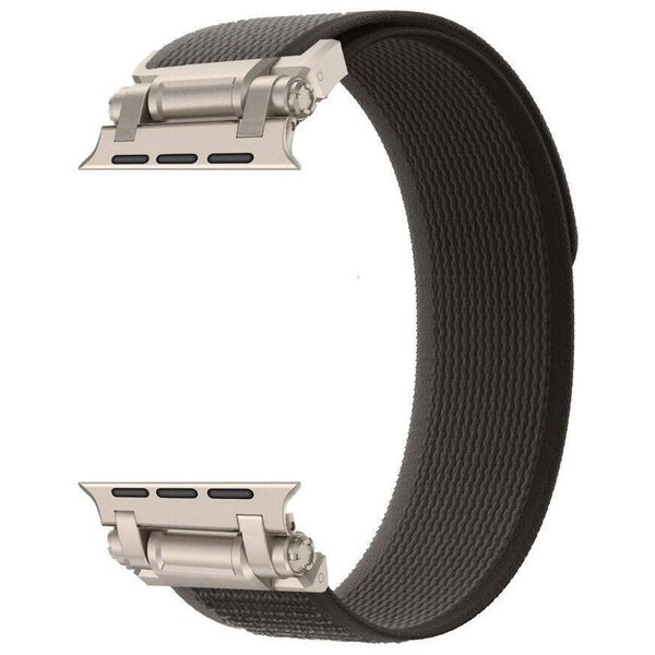 Strap for APPLE WATCH 4 / 5 / 6 / 7 / 8 / 9 / SE / ULTRA 1 / 2 (42 / 44 / 45 / 49 MM) Tech-Protect Nylon Delta black & orange 5906302310579