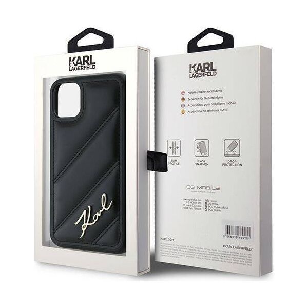 Original Case IPHONE 11 / XR Karl Lagerfeld Diagonal Quilted Script (KLHCP13LPQDSMGK) black 3666339252120