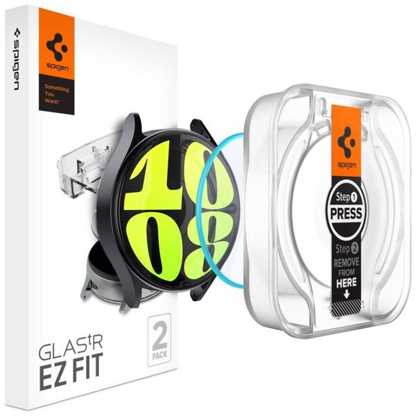 Tempered Glass SAMSUNG GALAXY WATCH 7 (44 MM) Spigen GLAS.TR ”EZ-FIT” 2-PACK Clear 8809971233552