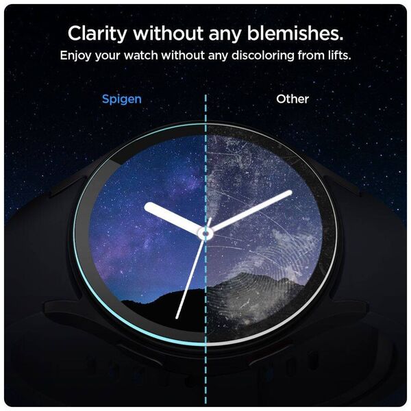 Tempered Glass SAMSUNG GALAXY WATCH 7 (44 MM) Spigen GLAS.TR ”EZ-FIT” 2-PACK Clear 8809971233552