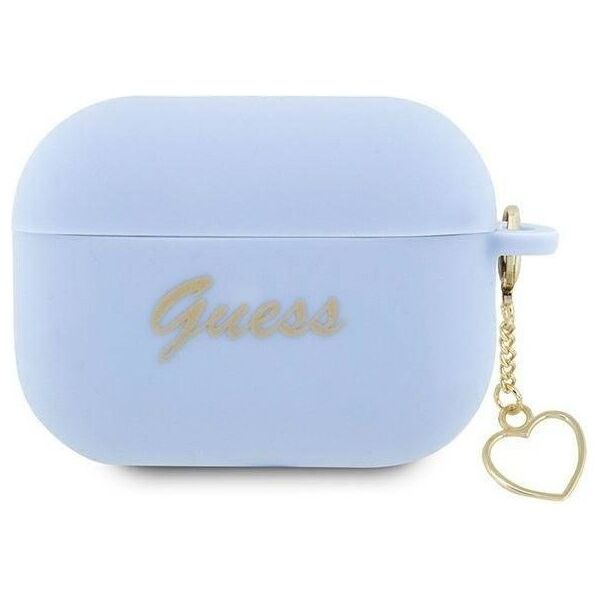 Original Case APPLE AIRPODS PRO 2 Guess Silicone Charm Heart Collection (GUAP2LSCHSB) blue 3666339111007