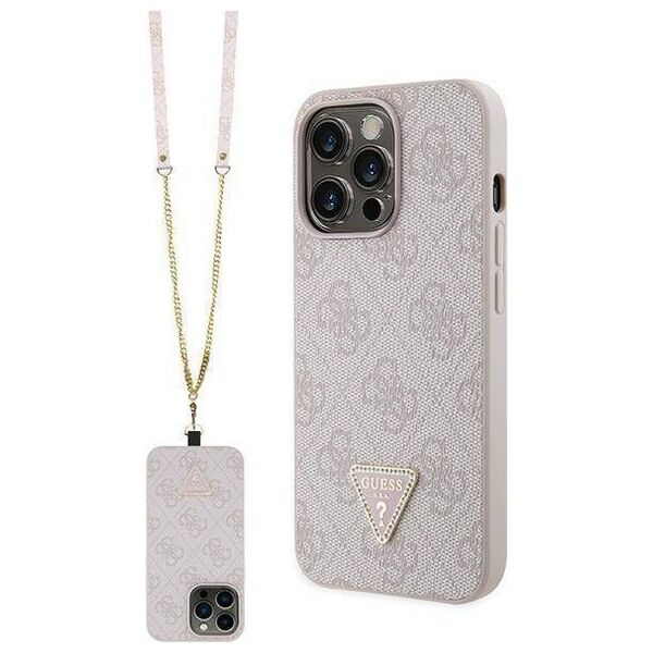 Original Case IPHONE 13 PRO MAX Guess Hardcase Crossbody 4G Metal Logo (GUHCP13XP4TDSCPP) pink 3666339147174