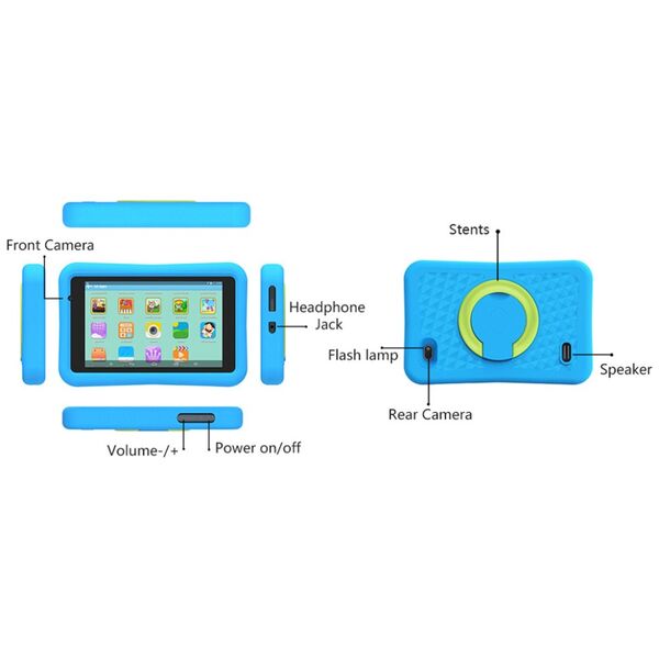 Kids tablet 8" No brand 3Q-3, Blue - 13102 έως 12 άτοκες Δόσεις