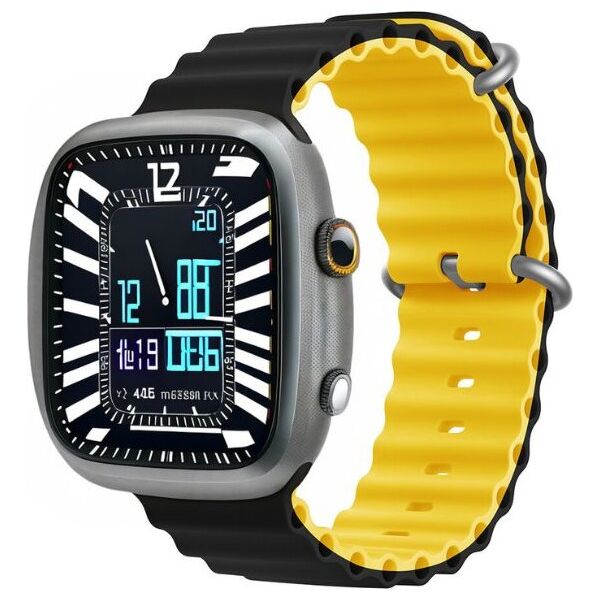 Devia strap Deluxe Sport6 for Apple Watch 42mm/ 44mm/ 45mm/ 49mm black yellow 6938595381652