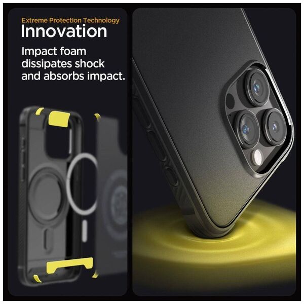 Case APPLE IPHONE 15 PRO MAX Spigen Rugged Armor MagSafe Matte black 8809896749107