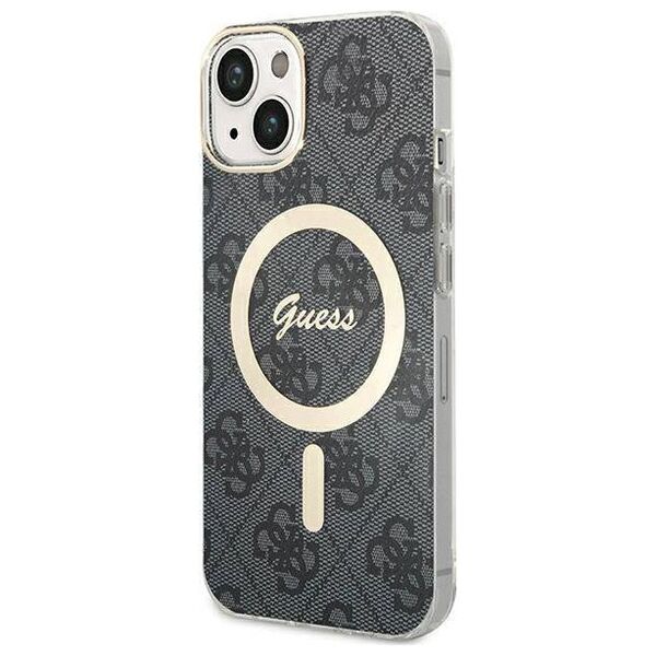 Original Case APPLE IPHONE 15 Guess Hardcase IML 4G MagSafe black 3666339194543