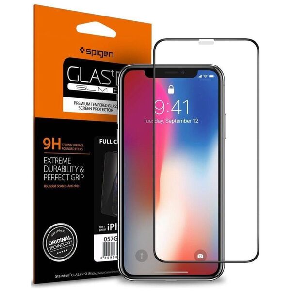 Tempered Glass IPHONE X / XS Spigen ALM Glass FC black 8809613767278