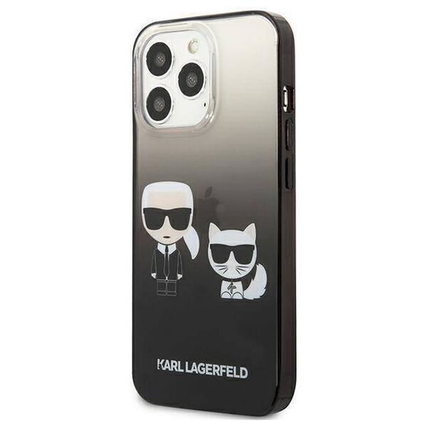 Original Case IPHONE 13 PRO Karl Lagerfeld Hardcase Gradient Ikonik Karl & Choupette (KLHCP13LTGKCK) black 3666339049263