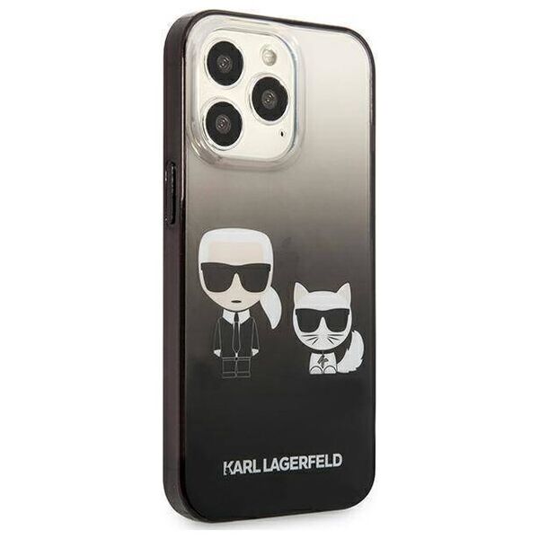 Original Case IPHONE 13 PRO Karl Lagerfeld Hardcase Gradient Ikonik Karl & Choupette (KLHCP13LTGKCK) black 3666339049263