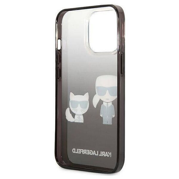 Original Case IPHONE 13 PRO Karl Lagerfeld Hardcase Gradient Ikonik Karl & Choupette (KLHCP13LTGKCK) black 3666339049263