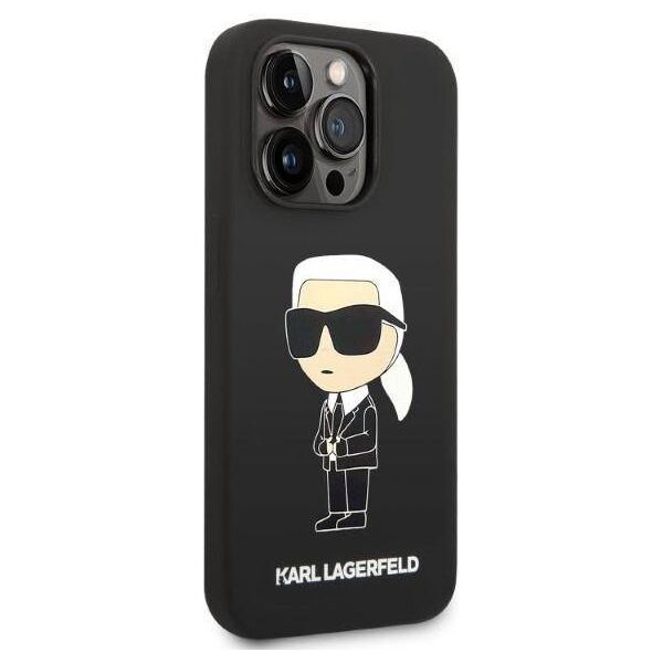 Original Case IPHONE 14 PRO Karl Lagerfeld Hardcase Silicone Ikonik (KLHCP14LSNIKBCK) black 3666339086589