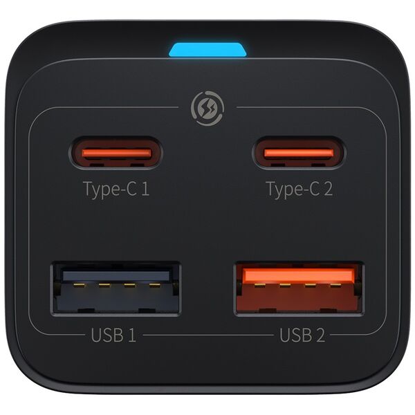 Baseus wall charger GaN3 Pro PD 65W 2x USB-C 2x USB black + USB-C - USB-C cable 6932172600334