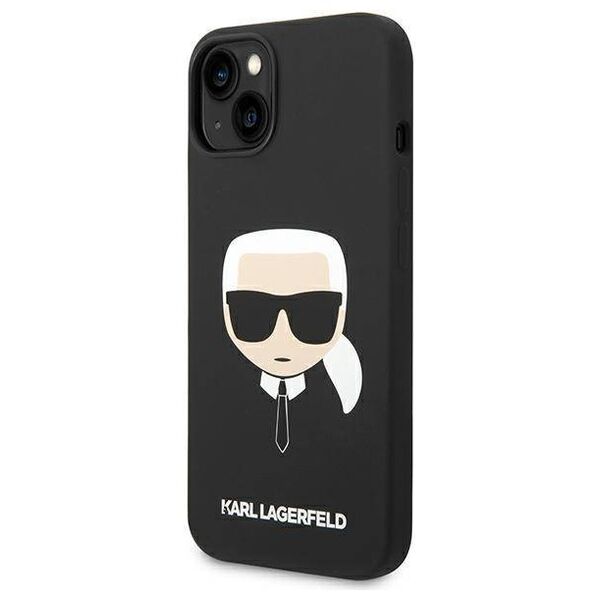 Original Case IPHONE 14 PLUS Karl Lagerfeld Harcase Silicone Karl's Head Magsafe (KLHMP14MSLKHBK) black 3666339078003
