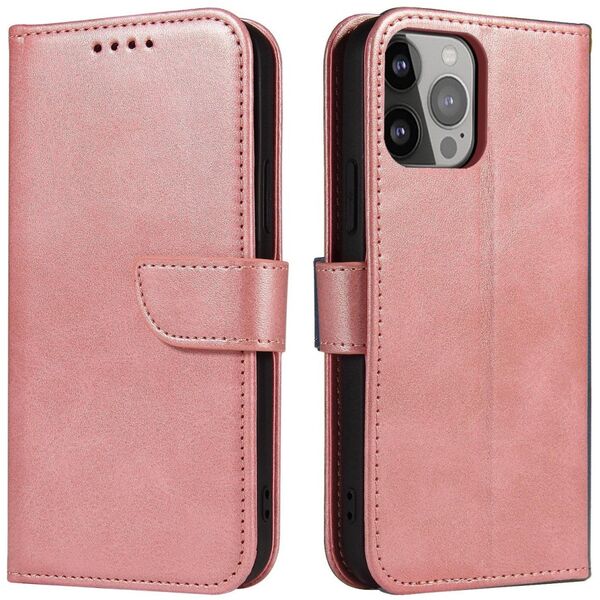 Magnet Case for Samsung A55 with flap and wallet - pink