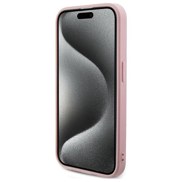 Original Case IPHONE 14 PRO MAX Guess Hardcase Saffiano Iridescent Script (GUHCP14XPSAIRSP) pink 3666339224776