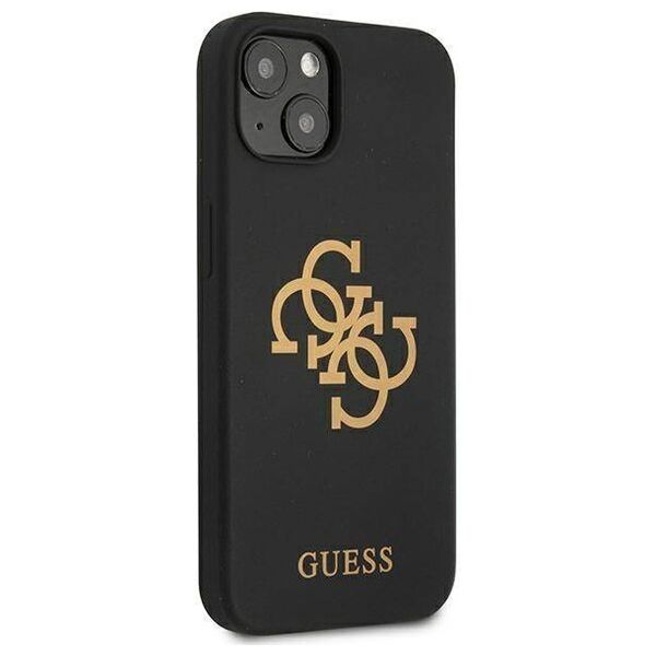 Original Case IPHONE 13 MINI Guess Hard Case Silicone 4G Logo (GUHCP13SLS4GGBK) black 3666339024239