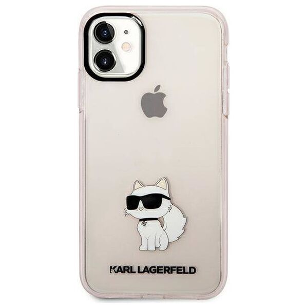 Original Case IPHONE 11 / XR Karl Lagerfeld Hardcase Ikonik Choupette (KLHCN61HNCHTCP) pink 3666339118990