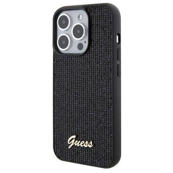 Original Case APPLE IPHONE 15 PRO Guess Hardcase Disco Metal Script (GUHCP15LPMSDGSK) black 3666339173456
