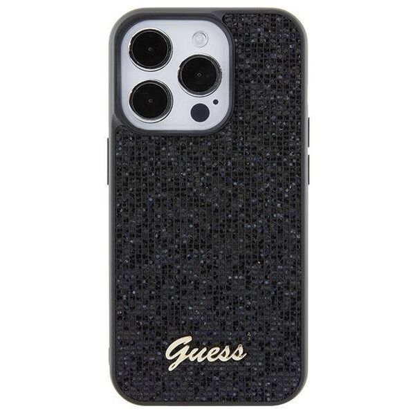 Original Case APPLE IPHONE 15 PRO Guess Hardcase Disco Metal Script (GUHCP15LPMSDGSK) black 3666339173456