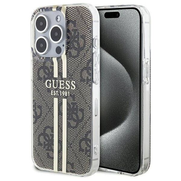 Original Case APPLE IPHONE 15 PRO MAX Guess Hardcase IML 4G Gold Stripe (GUHCP15XH4PSEGW) brown 3666339222857