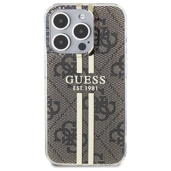 Original Case APPLE IPHONE 15 PRO MAX Guess Hardcase IML 4G Gold Stripe (GUHCP15XH4PSEGW) brown 3666339222857