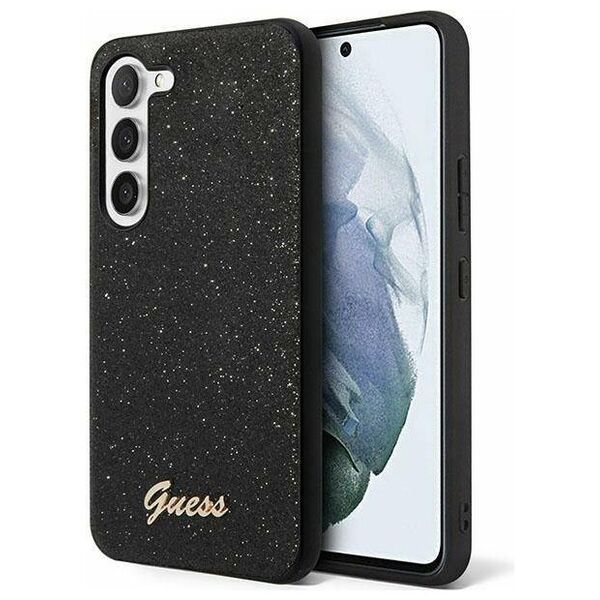 Original Case SAMSUNG GALAXY S24 Guess Hardcase Glitter Script (GUHCS24SHGGSHK) black 3666339241308