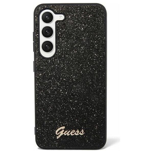 Original Case SAMSUNG GALAXY S24 Guess Hardcase Glitter Script (GUHCS24SHGGSHK) black 3666339241308