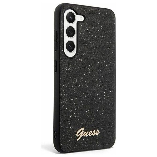 Original Case SAMSUNG GALAXY S24 Guess Hardcase Glitter Script (GUHCS24SHGGSHK) black 3666339241308