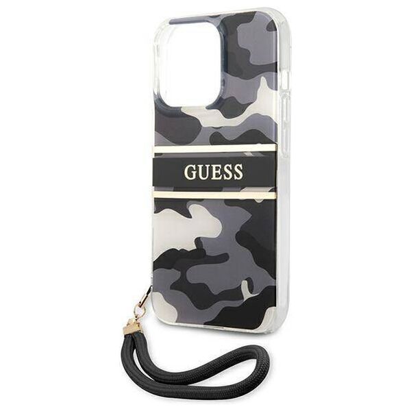 Original Case IPHONE 13 PRO Guess Hardcase Camo Strap Collection (GUHCP13LKCABBK) black 3666339023133