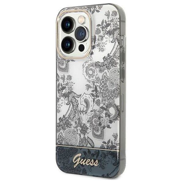 Original Case IPHONE 14 PRO Guess Hardcase Porcelain Collection gray 3666339090722