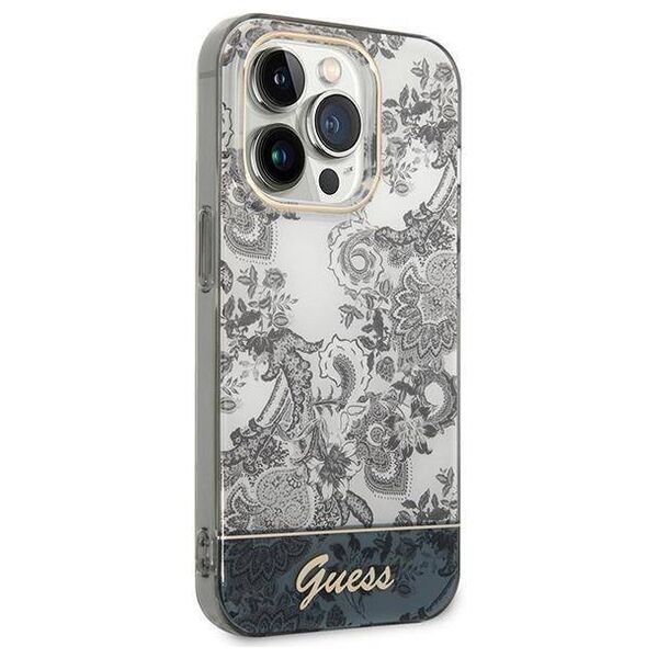 Original Case IPHONE 14 PRO Guess Hardcase Porcelain Collection gray 3666339090722