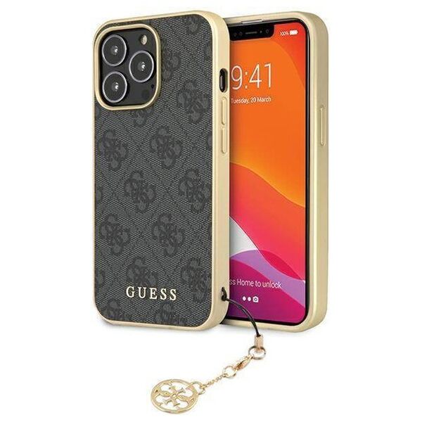 Original Case IPHONE 14 PRO MAX Guess Hardcase 4G Charms Collection (GUHCP14XGF4GGR) gray 3666339169893