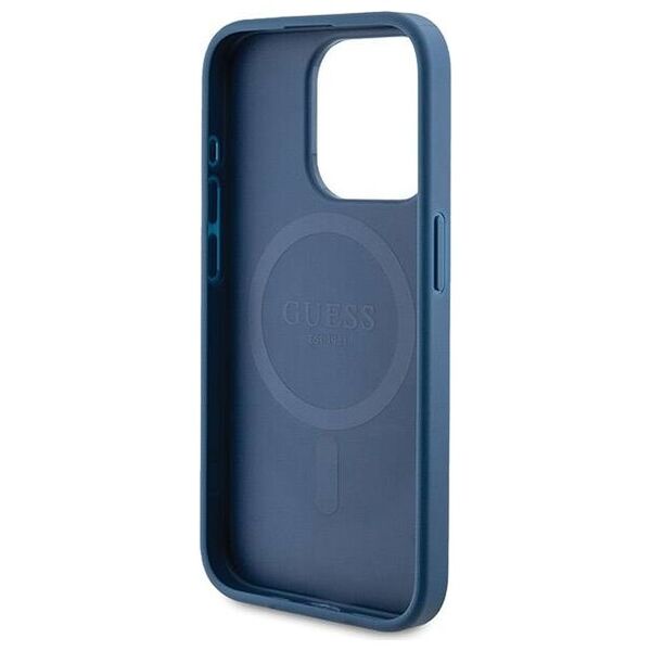 Original Case IPHONE 14 PRO Guess Hardcase 4G Collection Leather Metal Logo MagSafe (GUHMP14LG4GFRB) blue 3666339226589