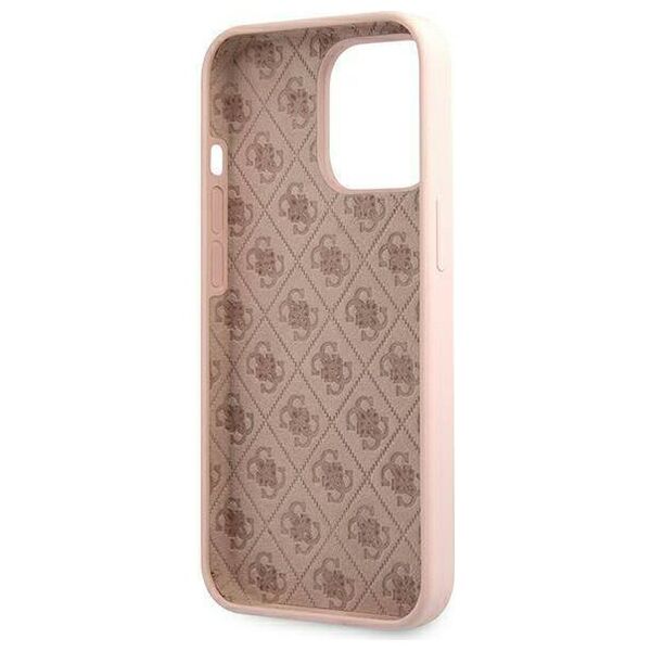 Original Case IPHONE 13 PRO MAX Guess Hardcase Silicone Script Gold Logo Magsafe (GUHMP13XLSLMGLP) light pink 3666339037154