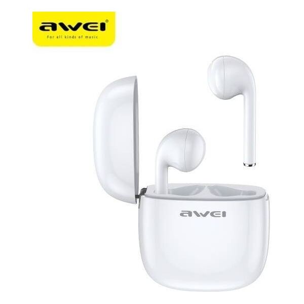 Bluetooth 5.0 TWS Headphones + AWEI Docking Station (T28) white 6954284000444