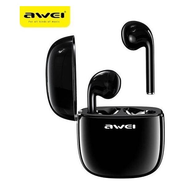 Bluetooth 5.0 TWS Headphones + AWEI Docking Station (T28) black 6954284000437